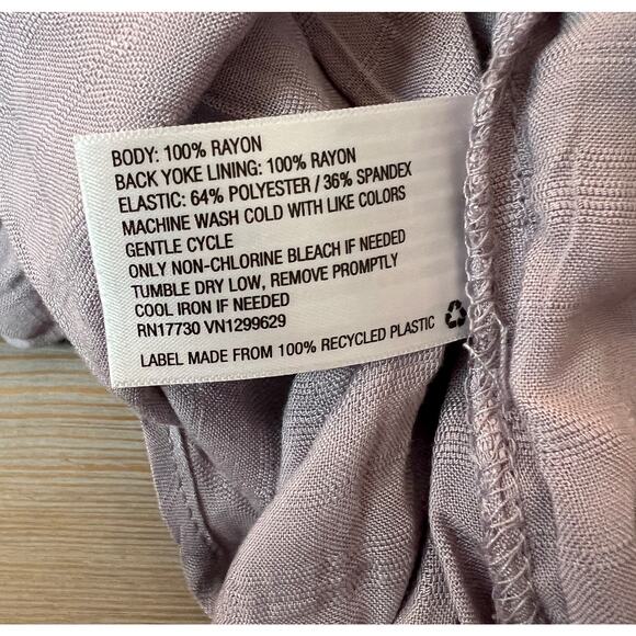 Knox Rose Women's Sleeveless Purple Smocked Button-Front Top - XS - NWT - Picture 5 of 7